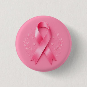 Brustkrebsbewusstsein mit rosa Schleife  Button