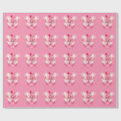 Brustkrebsbewusstsein mit rosa Schleife Geschenkpapier (Flach)