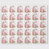 Brustkrebsbewusstsein mit rosa Schleife   Geschenkpapier (Flach)