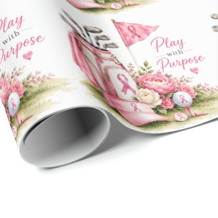 Brustkrebsbewusstsein mit rosa Schleife Geschenkpapier