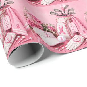 Brustkrebsbewusstsein mit rosa Schleife   Geschenkpapier