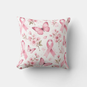 Brustkrebsbewusstsein mit rosa Schleife Kissen