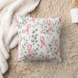 Brustkrebsbewusstsein mit rosa Schleife Kissen