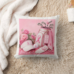 Brustkrebsbewusstsein mit rosa Schleife Kissen