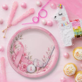 Brustkrebsbewusstsein mit rosa Schleife Pappteller (Party)