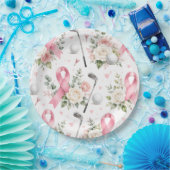 Brustkrebsbewusstsein mit rosa Schleife Pappteller (Party)