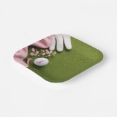 Brustkrebsbewusstsein mit rosa Schleife Pappteller (Gewinkelt)