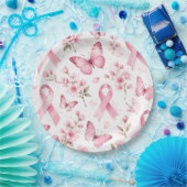 Brustkrebsbewusstsein mit rosa Schleife Pappteller (Party)