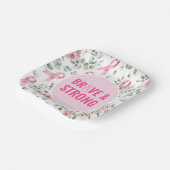 Brustkrebsbewusstsein mit rosa Schleife Pappteller (Gewinkelt)