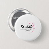 Brustkrebsbewusstsein Religiöse Christliche Gesche Button (Vorne & Hinten)