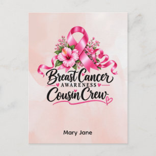 Brustkrebsbewusstsein Rosa Band Postkarte