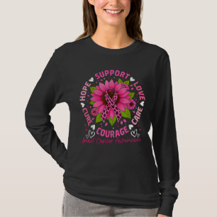 Brustkrebsbewusstsein Rosa Band Sonnenblume Hoffnu T-Shirt