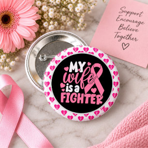 Brustkrebsbewusstsein Rosa Meine Frau ist eine Kä Button
