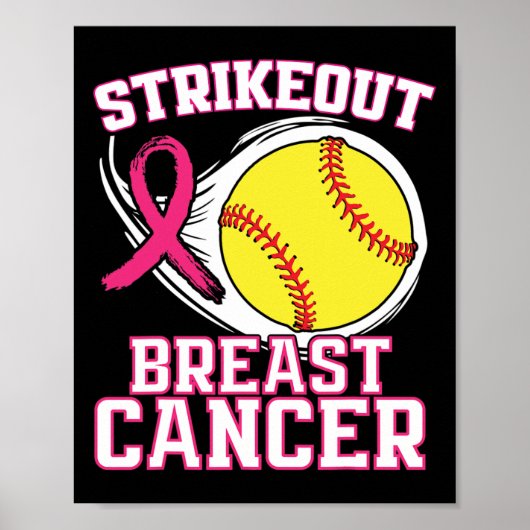 Brustkrebsbewusstsein - Softll Strike Out Pink R Poster (Vorne)