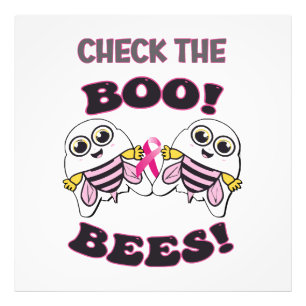 Brustkrebsbewusstsein Überprüfe die Boo-Bees Fotodruck