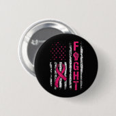 Brustkrebsbewusstsein USA-Flagge Button (Vorne & Hinten)