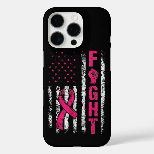 Brustkrebsbewusstsein USA-Flagge Case-Mate iPhone Hülle (Rückseite)
