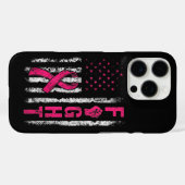Brustkrebsbewusstsein USA-Flagge Case-Mate iPhone Hülle (Rückseite (Horizontal))