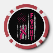 Brustkrebsbewusstsein USA-Flagge Pokerchips (Rückseite)