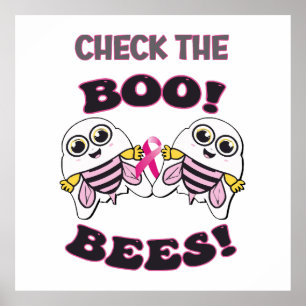 Brustkrebsbewusstseins-Check Die Boo-Bees Poster