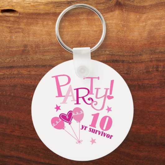 Brustkrebserkrankung 10 Jahre Schlüsselanhänger (Vorderseite)
