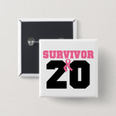 Brustkrebserkrankung 20 Jahre Button (Vorne & Hinten)