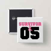 Brustkrebserkrankung 5 Jahre Button (Vorne & Hinten)