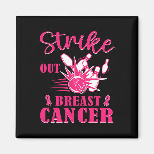 Brustkrebserkrankung - Bowling rosa gestrichen Magnet