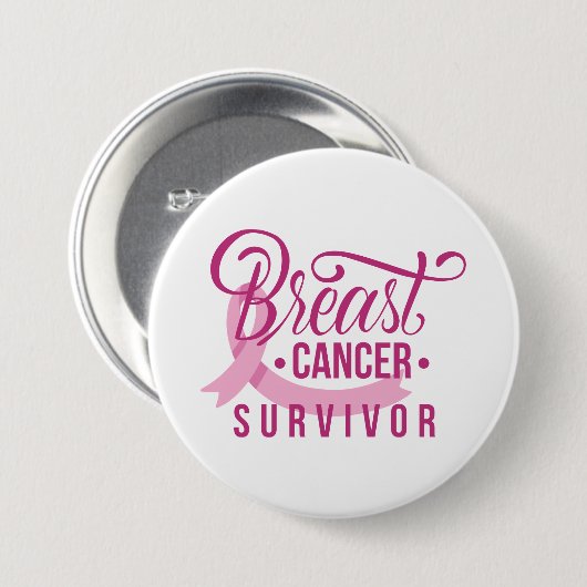 Brustkrebserkrankung Button (Vorne & Hinten)