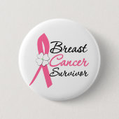 Brustkrebserkrankung Button (Vorderseite)