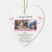 Brustkrebserkrankung Drei Foto Collage Keramik Ornament (Links)