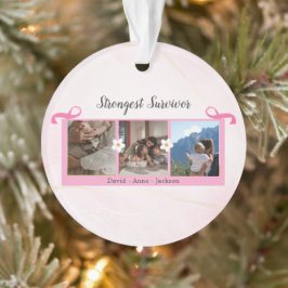 Brustkrebserkrankung Drei Foto Collage Tasse Ornament