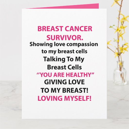 Brustkrebserkrankung Karte (Gelbe Blume)