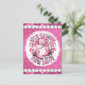 Brustkrebserkrankung Monat Überleben rosa Frau Postkarte (Stehend Vorderseite)