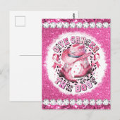 Brustkrebserkrankung Monat Überleben rosa Frau Postkarte (Vorne/Hinten)