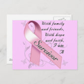 Brustkrebserkrankung Postkarte (Vorne/Hinten)