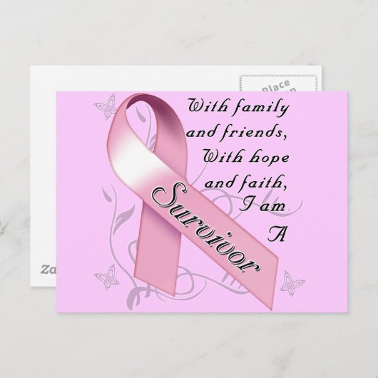 Brustkrebserkrankung Postkarte (Vorne/Hinten)