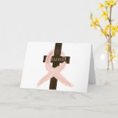 Brustkrebserkrankung rosa Kreuz des Glaubens Karte (Gelbe Blume)