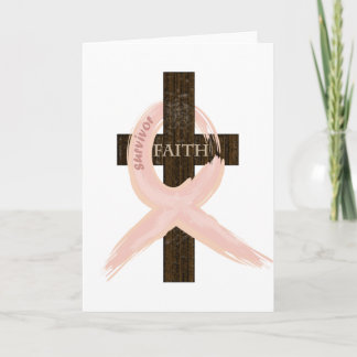 Brustkrebserkrankung rosa Kreuz des Glaubens Karte