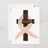 Brustkrebserkrankung rosa Kreuz des Glaubens Postkarte (Vorne/Hinten)