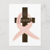 Brustkrebserkrankung rosa Kreuz des Glaubens Postkarte (Vorderseite)