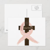 Brustkrebserkrankung rosa Kreuz des Glaubens Postkarte (Vorne/Hinten)