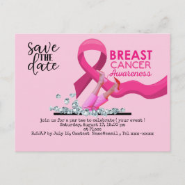 Brustkrebserkrankung Save the Date rosa Oktober Postkarte