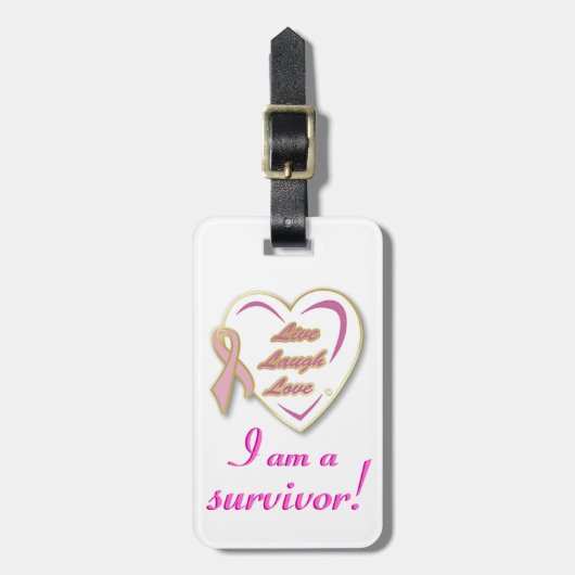 Brustkrebserkrankung Überleben Gepäckmarke Gepäckanhänger (Vorderseite vertikal)