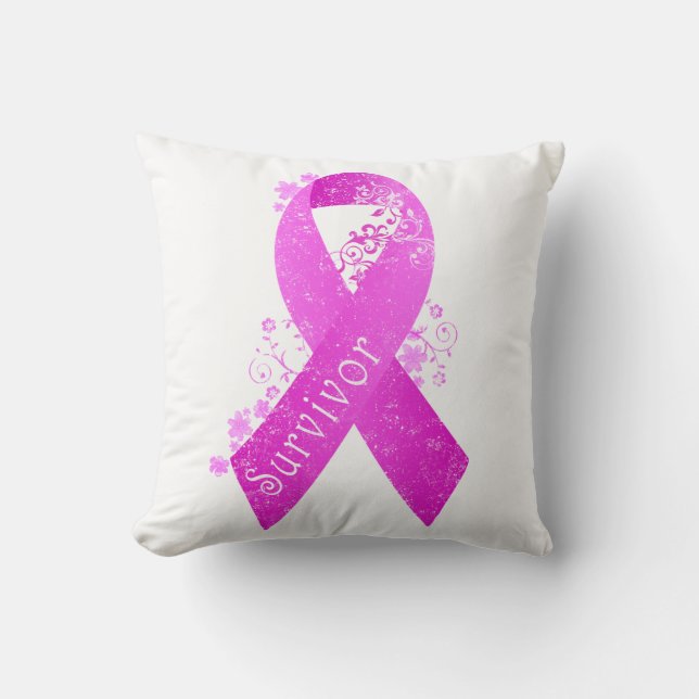 Brustkrebserkrankung Vintag Kissen (Vorderseite)