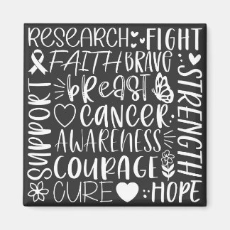 Brustkrebsforschung und -bekämpfung in Weiß Magnet