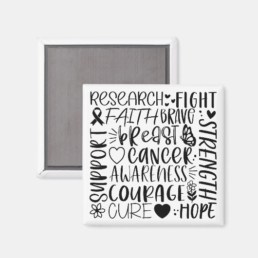 Brustkrebsforschung und -bekämpfung magnet (Vorderseite/Rückseite)