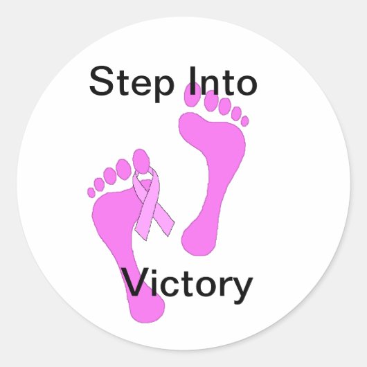 Brustkrebsfußabdrücke mit Multiband-Aufklebern Runder Aufkleber (Vorderseite)