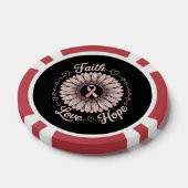 Brustkrebsmonat Glaube Hoffnung Heilung Pokerchips (Einzeln)