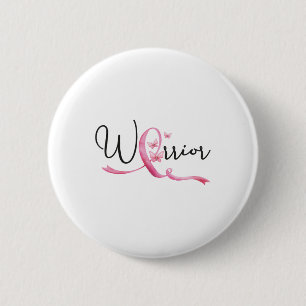 Brustkrebsmonat Schmetterlinge Rosa Band Frauen Button